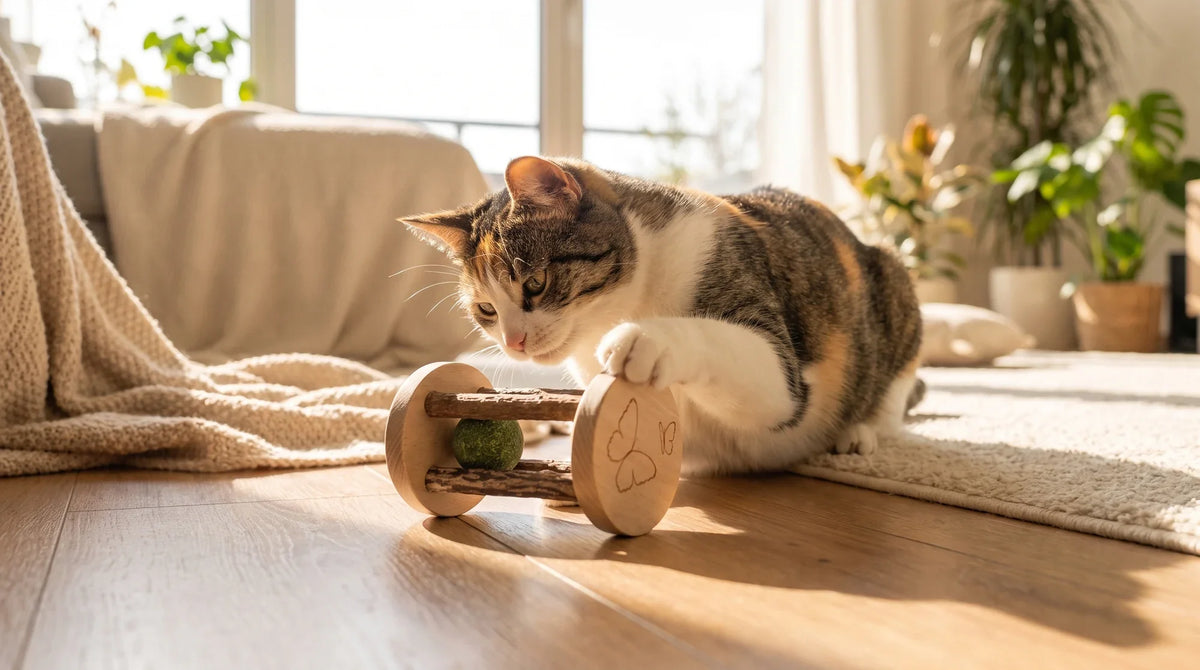 A cat with flattened ears and a tucked tail — common cat stress symptoms owners often miss