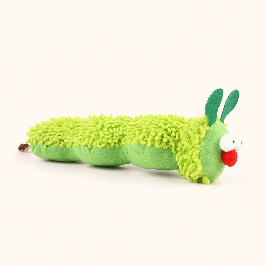 Catnip Caterpillar Kicker shown with its crinkle tail extended