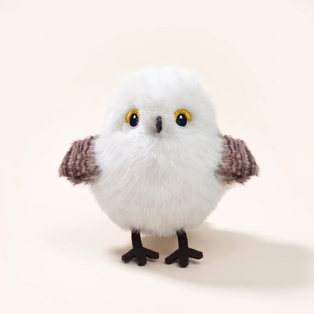 White sparrow Flappy Bird cat toy with flapping wings