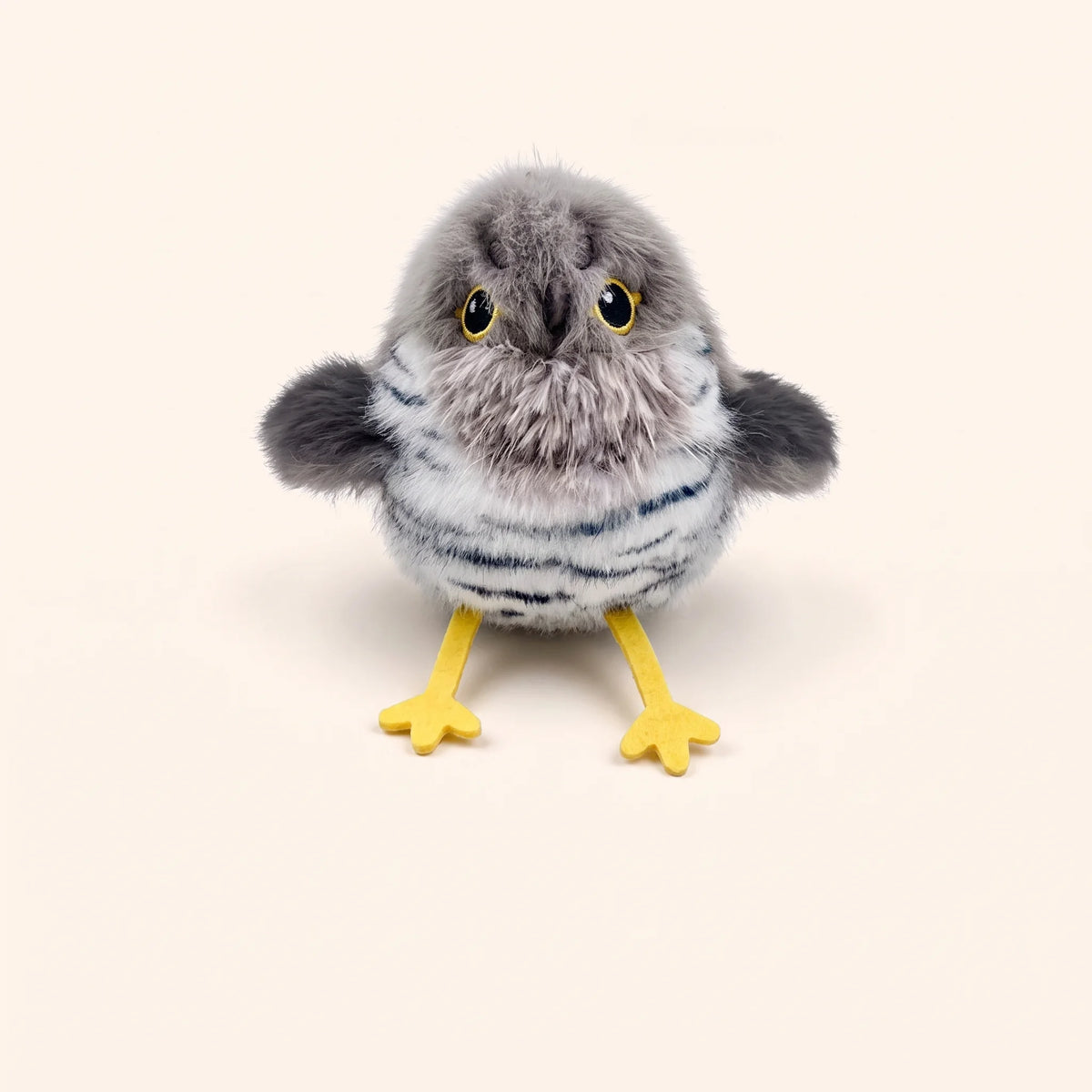 Grey cuckoo Flappy Bird cat toy with flapping wings