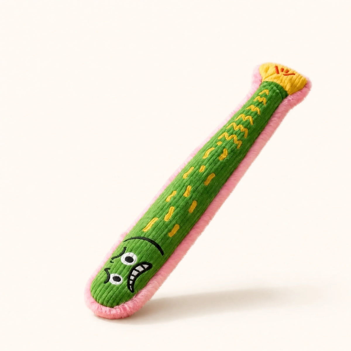 Goofy Fish Catnip Kicker cat kicker toy shown from the tail end